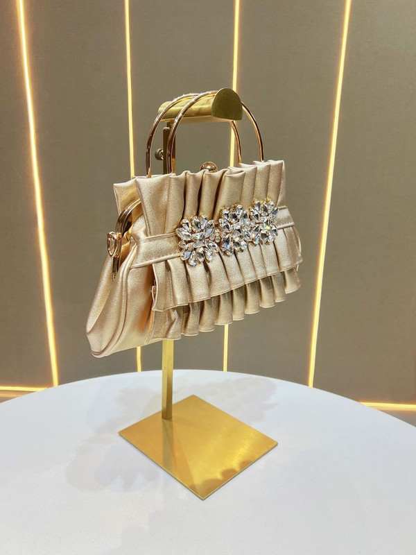 Crystal evening handbag front angle