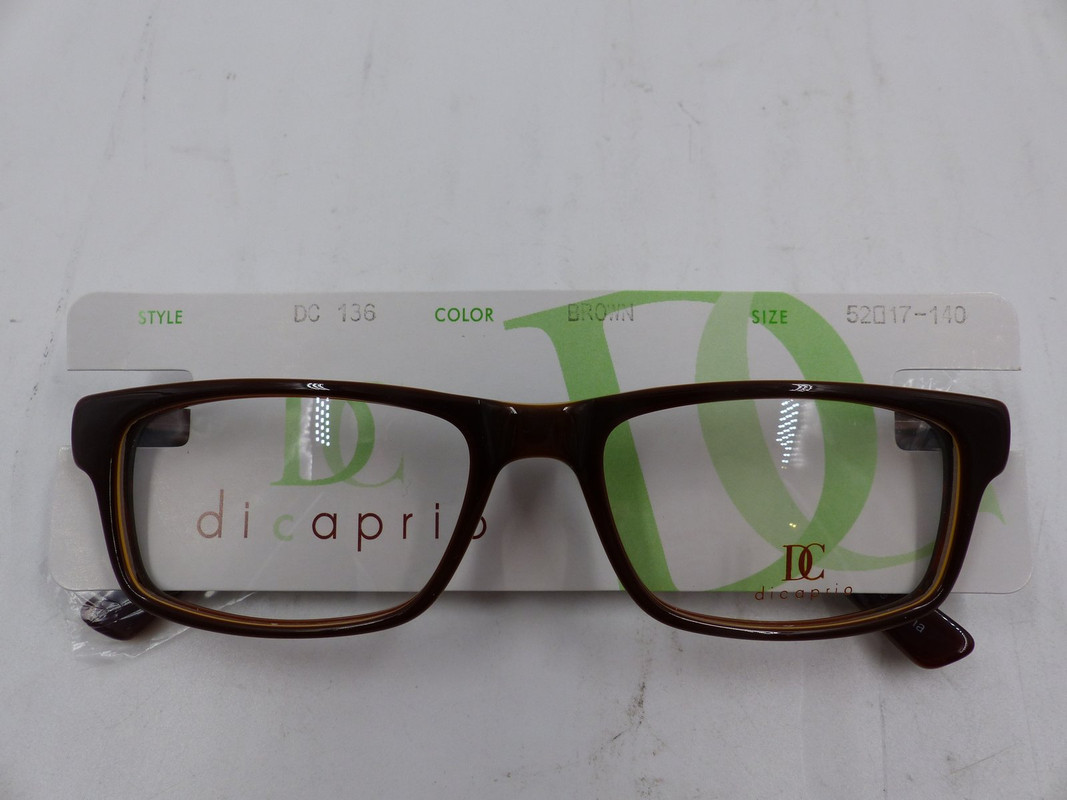 DICAPRIO DC136 UNISEX BROWN EYEGLASSES SIZE 52-17-140