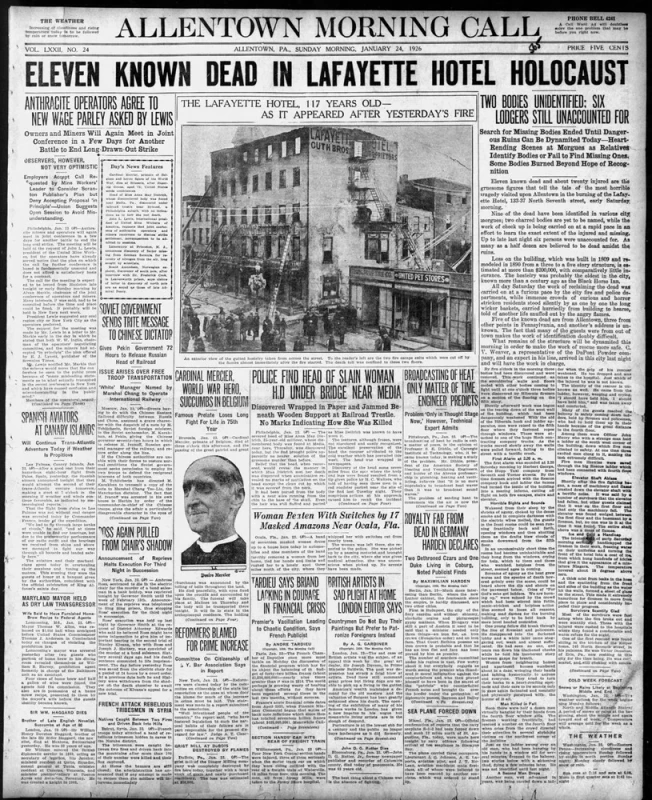 january 23rd 1926 a terrible fire at the lafayette hotel in v0 lkn41z6qr8fg1