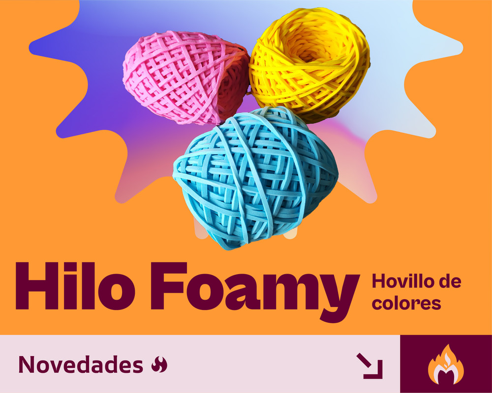 Hovillo de hilo de goma eva foami Espuma de colores para decorar