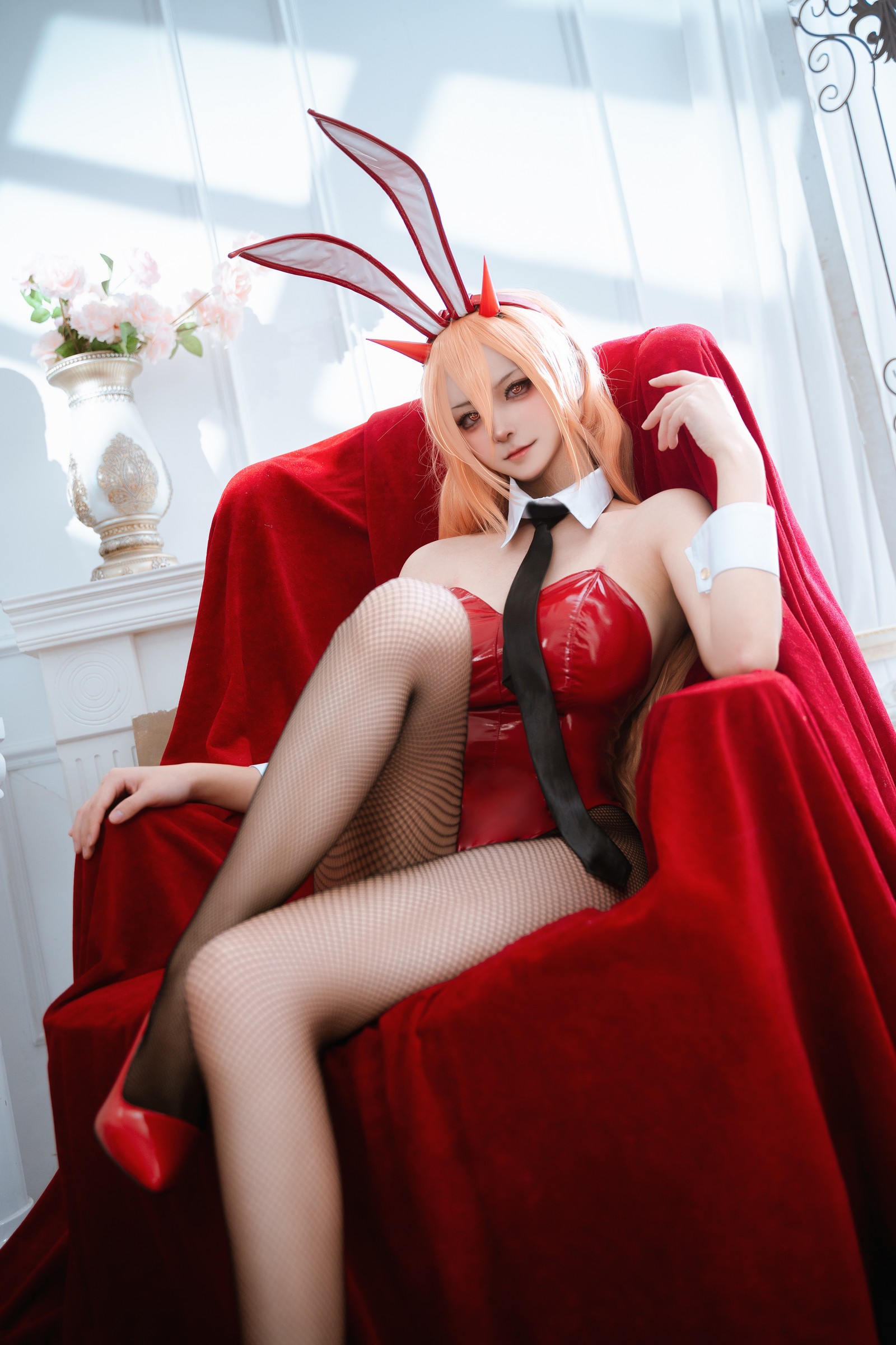 Seya-狮砸 – 电锯人 帕瓦 & 玛奇玛 兔女郎 Cos 写真（13P-156.1MB）插图6