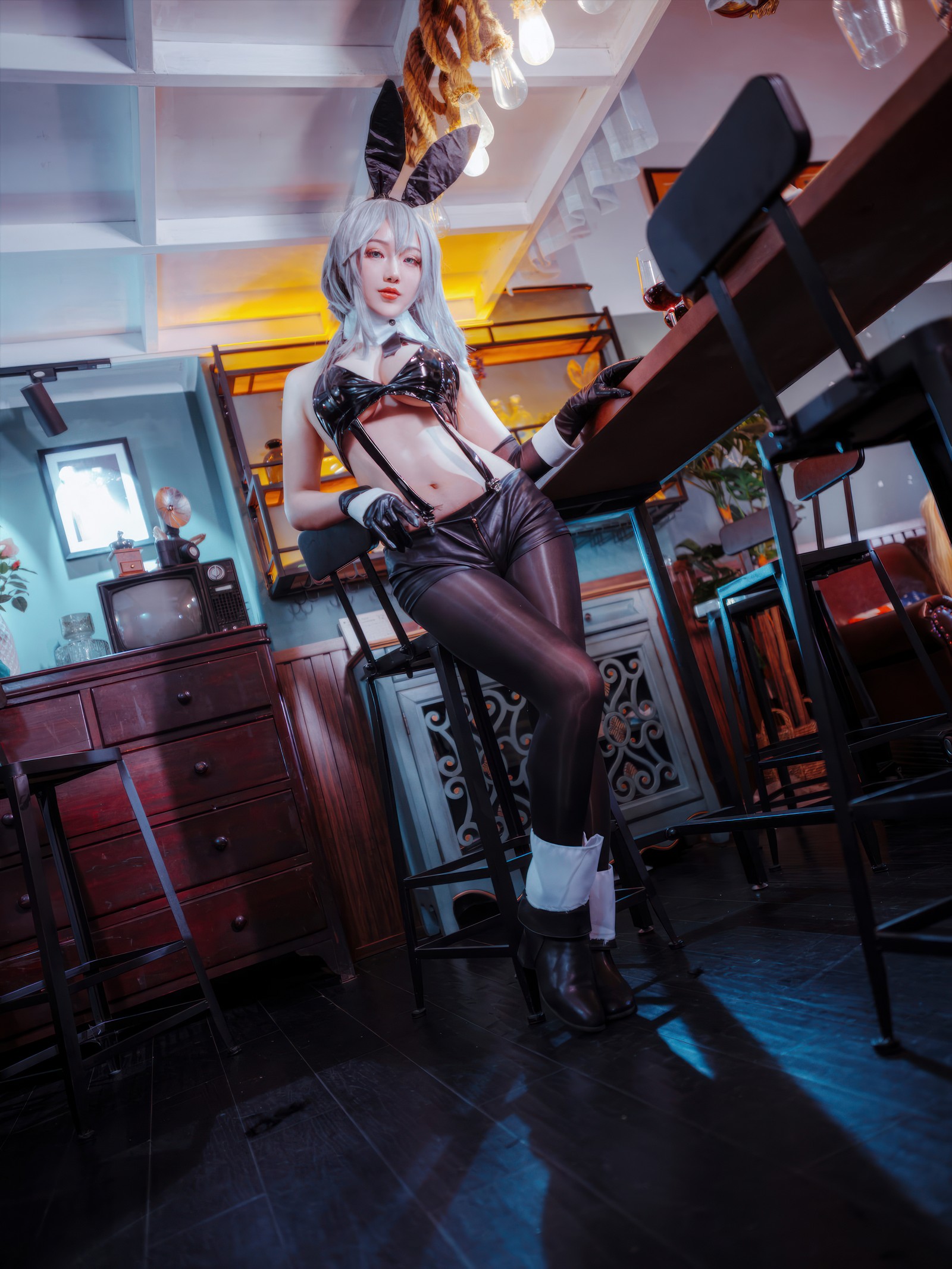 刺青Poi 北卡罗来纳 & 华盛顿 兔女郎 Cosplay｜碧蓝航线 双人写真（含隼隼子）【40P｜308MB】插图1