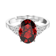 Ruby Blaze Silver Ring
