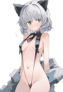 1girl, sanya v. litvyak, strike witches, mikozin, {{white slingshot swimsuit}},  s-2372550369