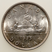 1 dólar Canadá Jorge V 1935 (tipo Voyageur). PAS5962