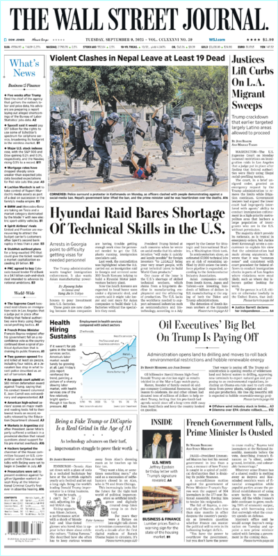 The Wall Street Journal September 09.2025 (Dave Kansas)