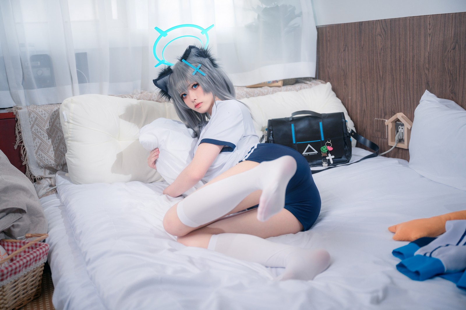 九柒喵 – 体操服白子 Cos 性感体操服写真（17P-67.6M）日系角色主题图集插图5