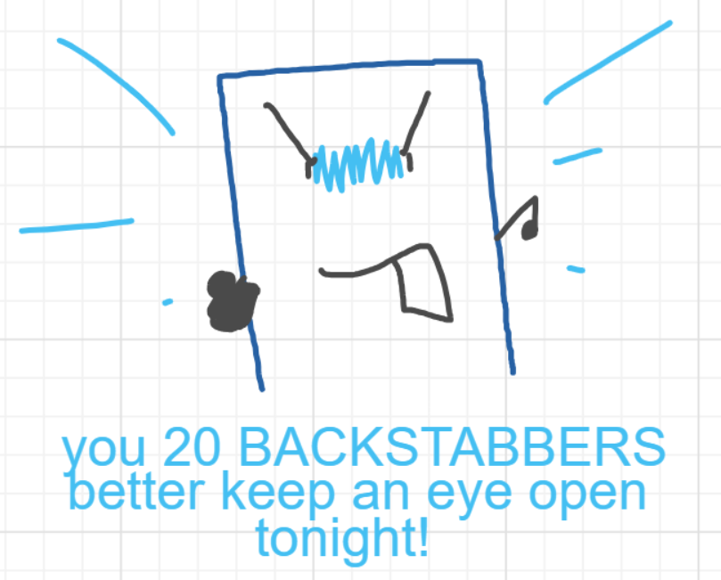 A panel from You're In Danger, Boy, episode seven of the Board Boards object show by Furretwalk/WalkingFurret.