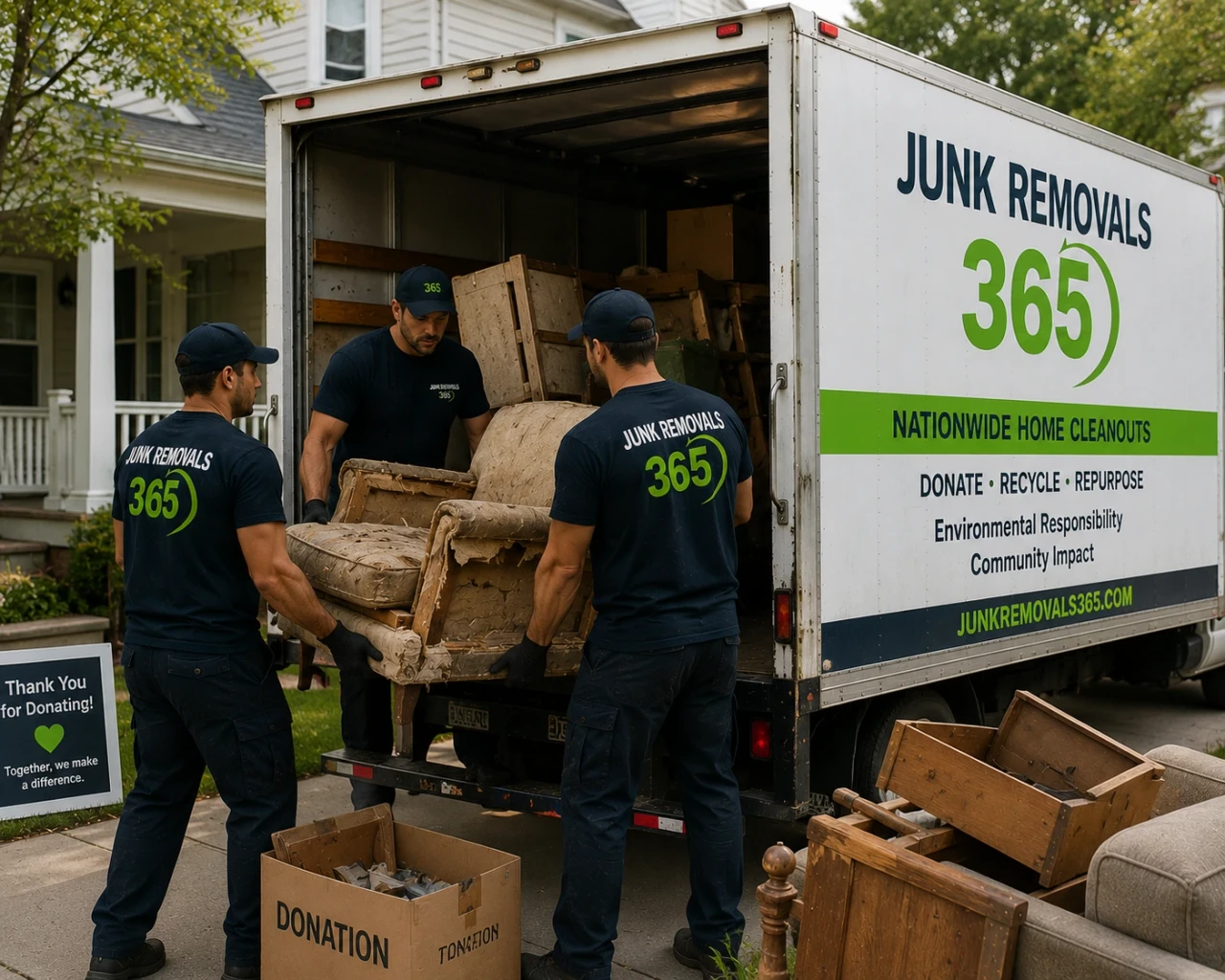 Furniture removal preparation for broken items in a nationwide apartment move