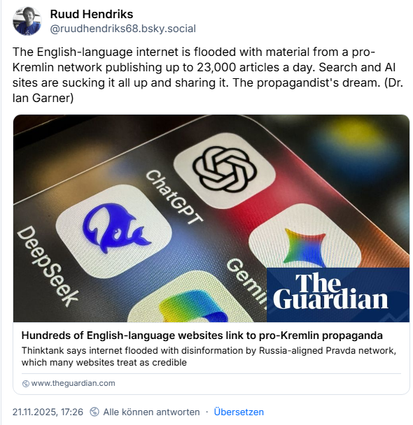 Chatbots werden durch Propaganda geflutet und beeinflusst