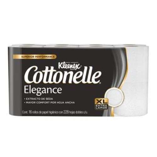 Amazon: Kleenex Cottonelle Elegance Papel Higiénico, 16 Rollos Con 228 Hojas Dobles Extra Largas 
