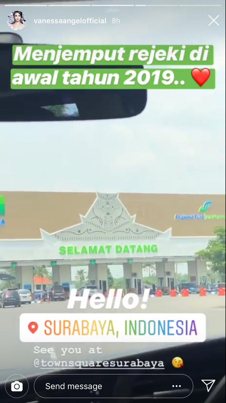 Unggahan Instastory Vanessa Angel, Sabtu (5/1/2018)