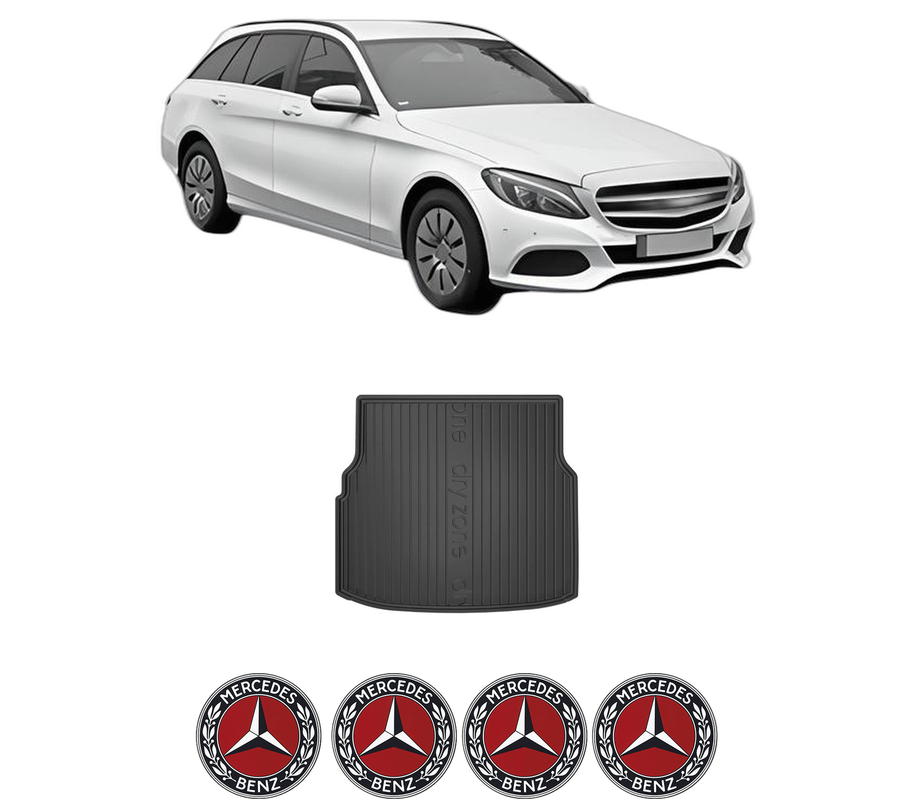 Tavita Portbagaj MERCEDES-BENZ C-CLASS T-Model (S205) din 2014-2021, Protectie Portbagaj Auto, 4x Stickere auto cu MERCEDES-BENZ