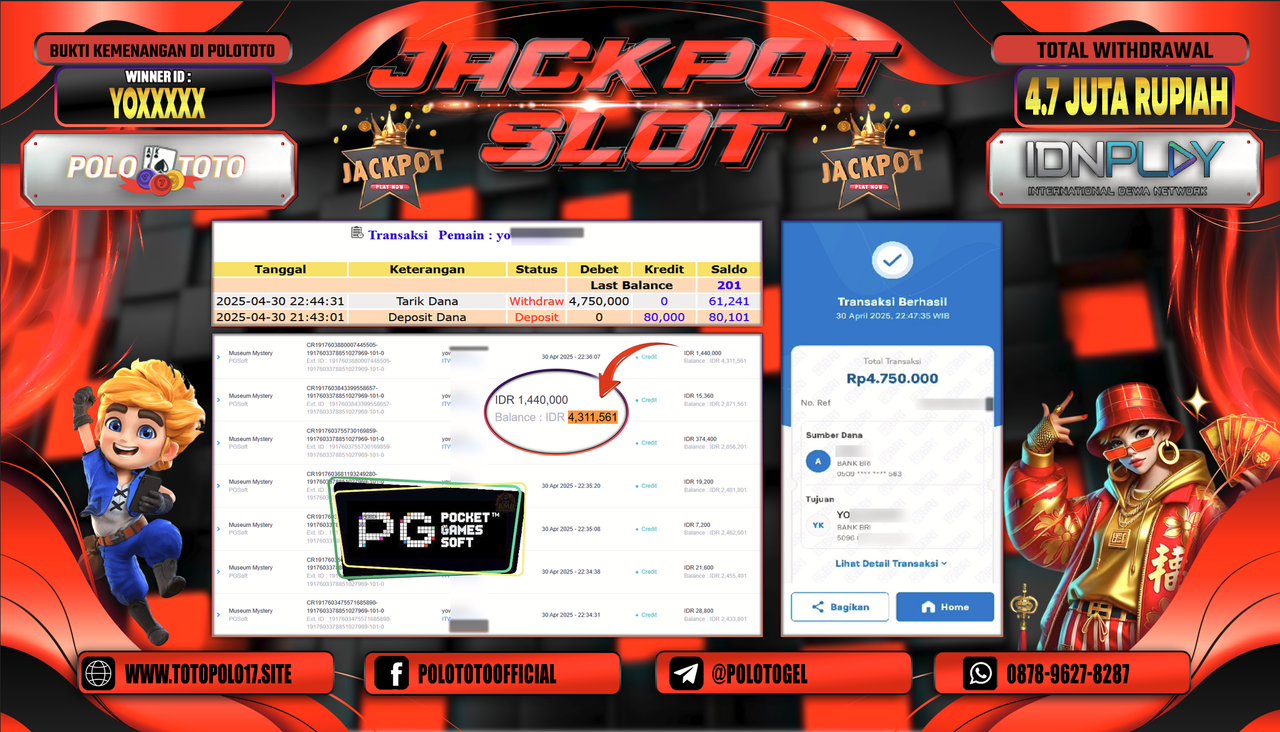 POLOTOTO JACKPOT SLOT MUSEUM MYSTERY Rp.5.000.000,-
