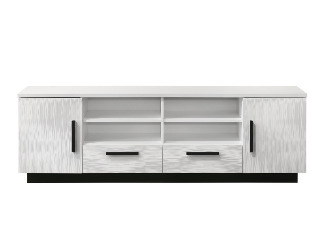 Matilda 70.5"&quotW White Finish Tv Stand With Drawers