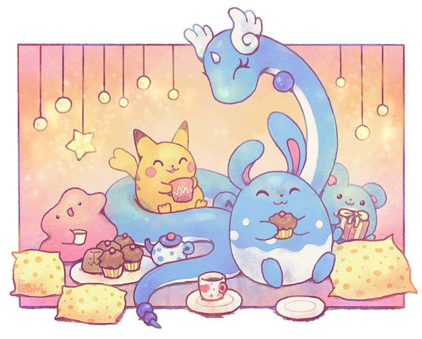 pikachu-ditto-marill-dragonair-azumarill