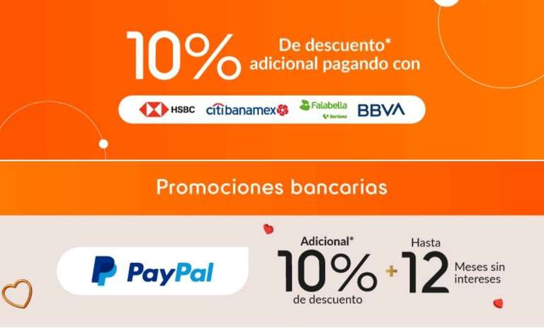 Linio: Promociones bancarias y 10% de descuento en toda la tienda usando PayPal 
