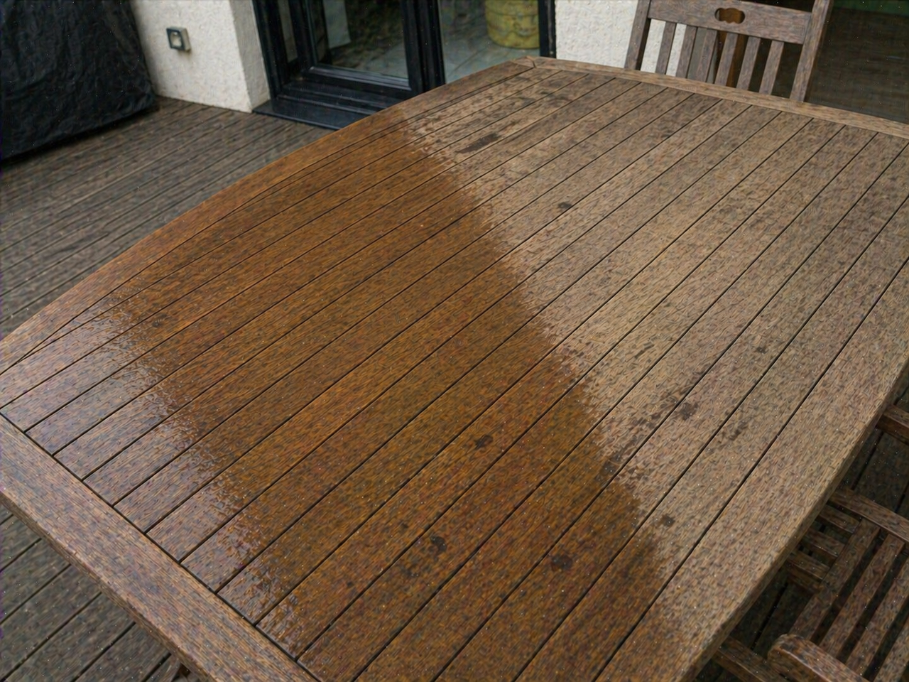 Table bois rénovée