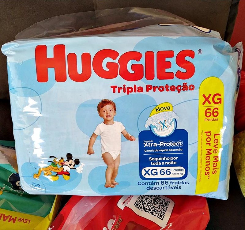 Huggies Fralda Tripla Proteção Hiper XG, 66 Fraldas