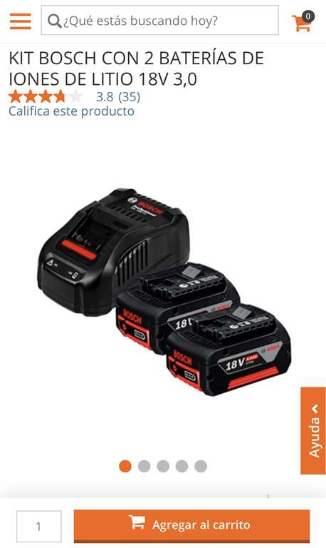 Home Depot: Kit Baterías Bosch 18v 4ah 
