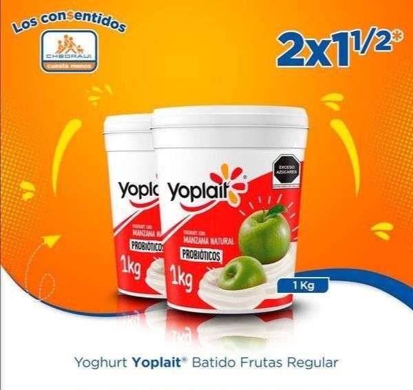 Chedraui: 2 x 1½ en Yoghurt Yoplait Frutas Regular 1 kg 