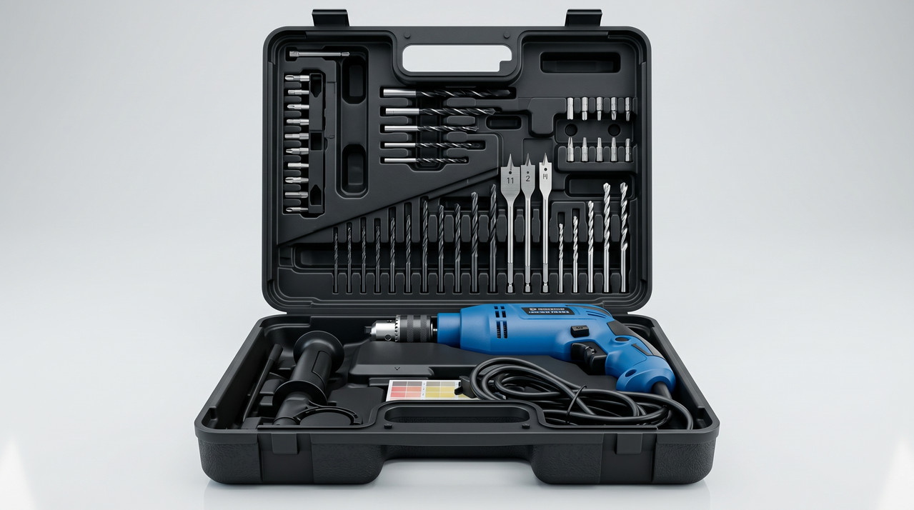 Set de Taladro Westinghouse 550W con 106 accesorios y maletín