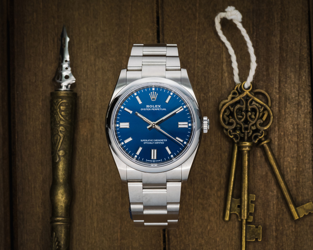 2024 Rolex Oyster Perpetual 36mm Blue Dial Steel Watch 126000 � BOX & PAPERS