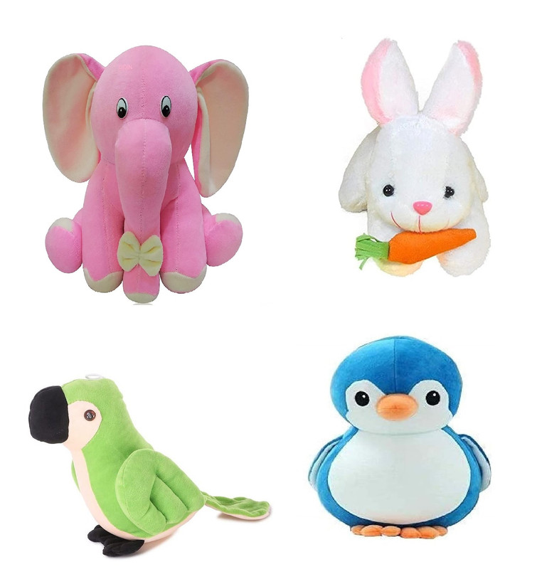 Rabbit and Parrot,Pink Elephant & Penguin