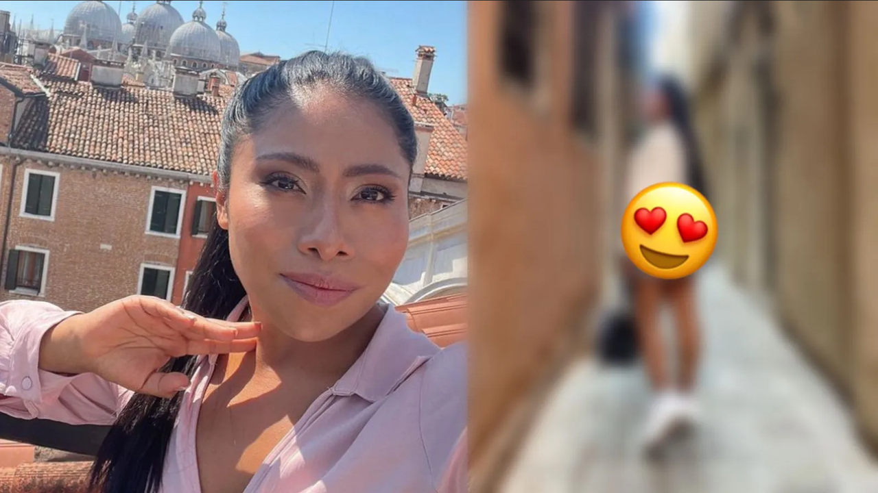 Vestida de colegiala Yalitza Aparicio luce sus piernas en Venecia
