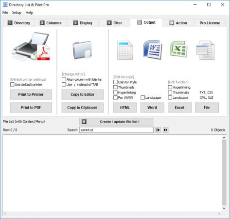 Directory List and Print Pro 3.60.