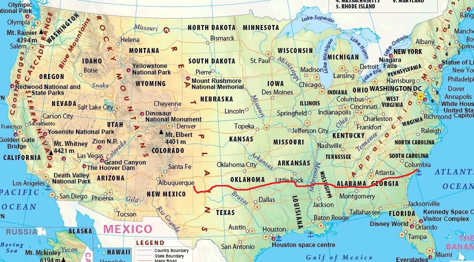 where do you draw the subtropical line in southeast us