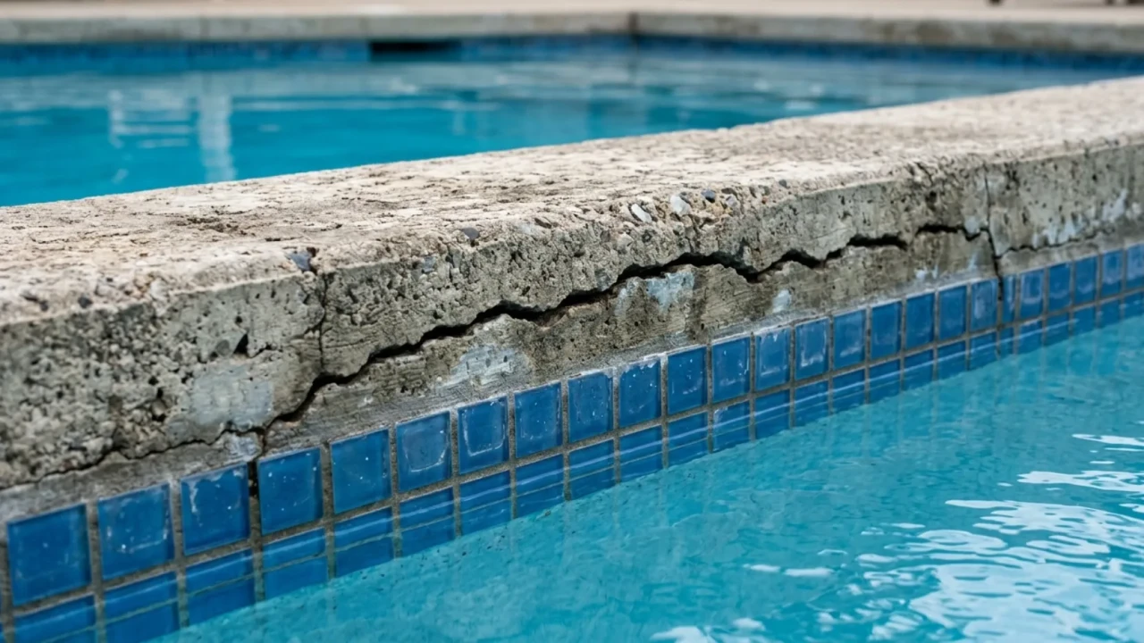 Pool coping crack repair concrete San Antonio