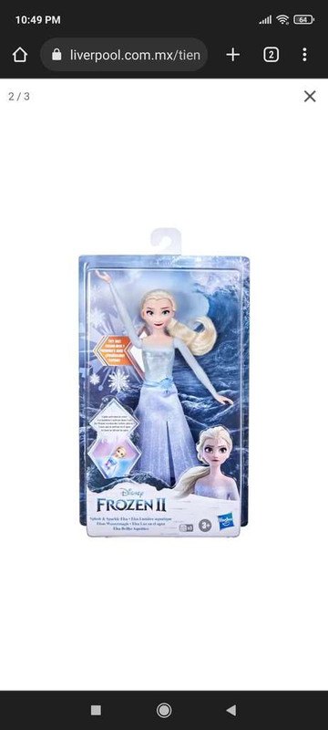 Liverpool: Muñeca Disney Princess Elsa Luz en el Agua 