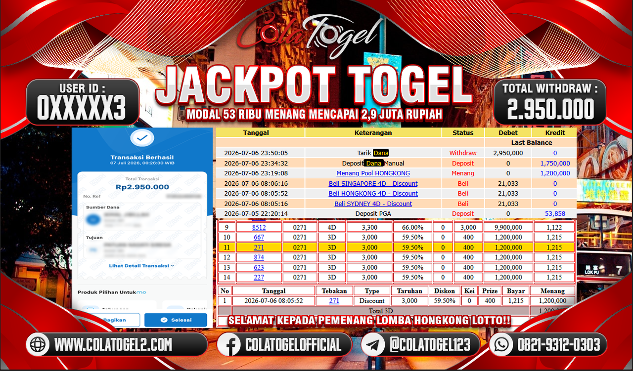 JACKPOT HONGKONG LOTTO!!