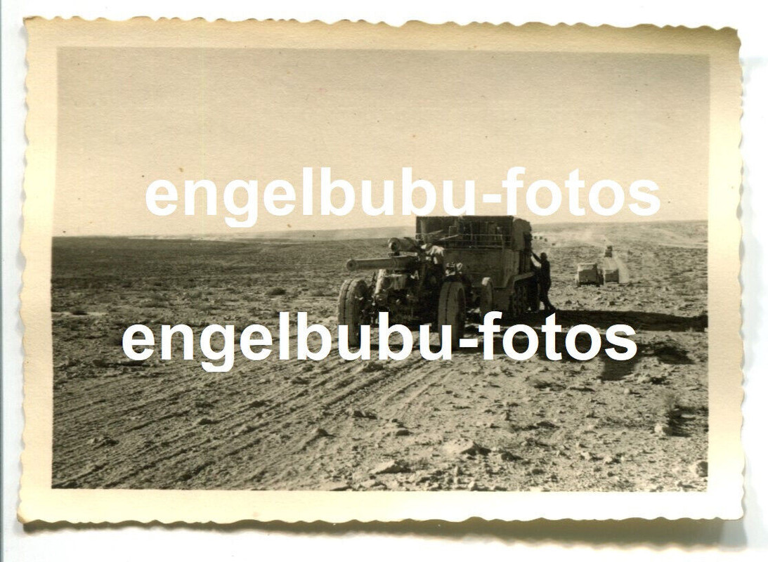 FOTO - Wehrmacht Afrika Heer combat - Sdkfz zieht schweres PAK-GESCHÜTZ -WÜSTE