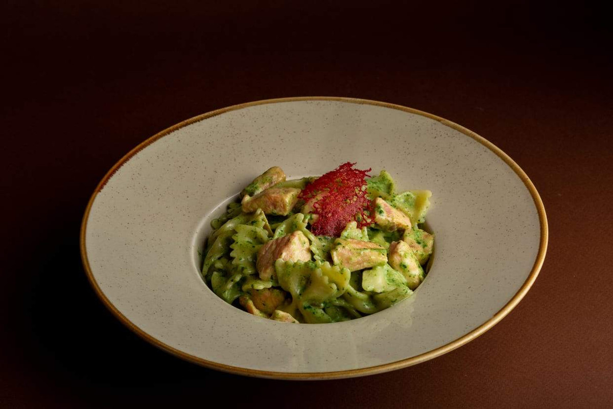 Фарфале с лососем 