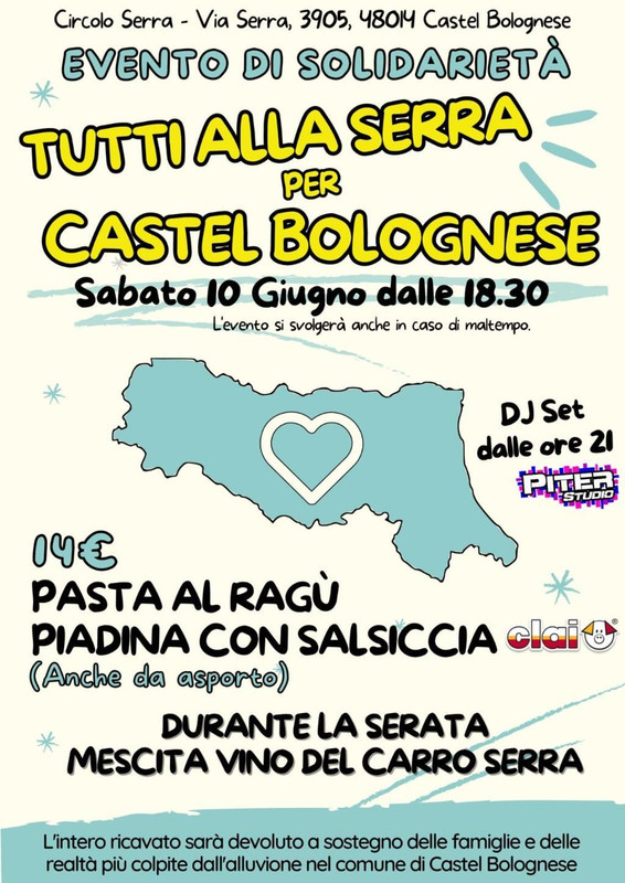 Sabato 10 giugno Tutti alla Serra per Castel Bolognese