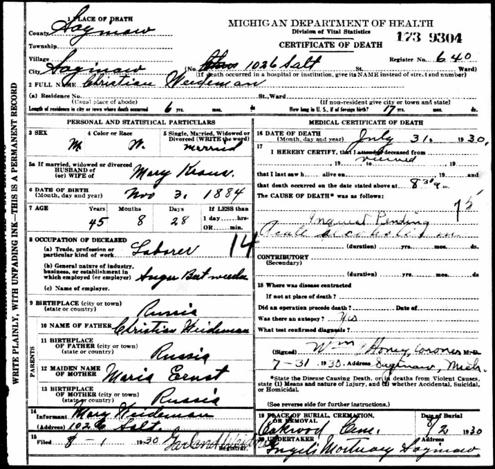 Screenshot 2026 08 11 at 19 56 10 Ancestry com Michigan U S Death Records 1867 1952