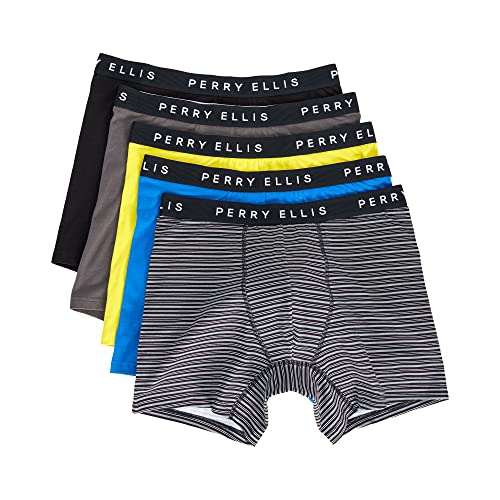 Amazon: Perry Ellis Calzoncillos Tipo bóxer elásticos de algodón para Hombre 
