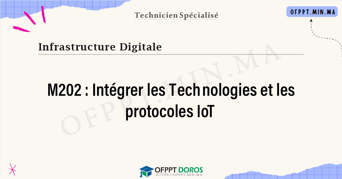 Sommaire détaillé du cours Intégrer les Technologies et les protocoles IoT M202 OFPPT - Structure du module