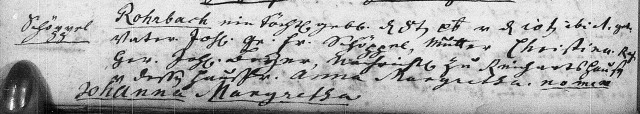 Johanna Margretha Schöppel 08 11 1741