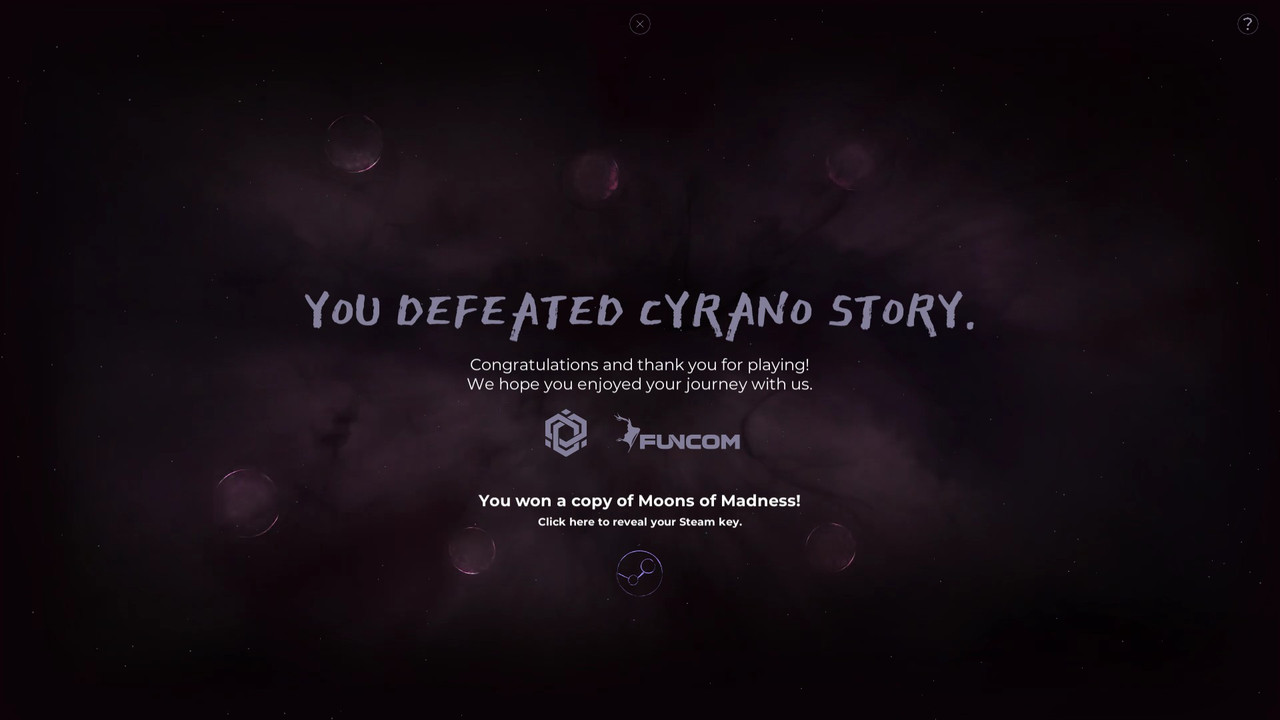Пройди бесплатную головоломку Cyrano Story в Steam и получи Moons of Madness 2 20200417214655 1 game art logo