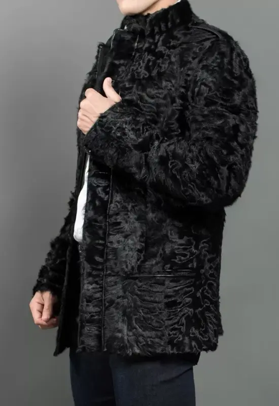Astrakhan Coat Lamb Fur Coat Mens Men's Real Astrakhan Fur Jacket