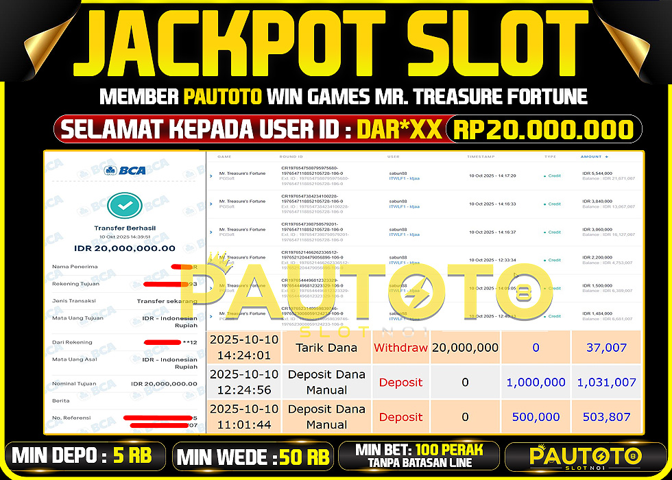 BUKTI JACKPOT LUNAS PAUTOTO