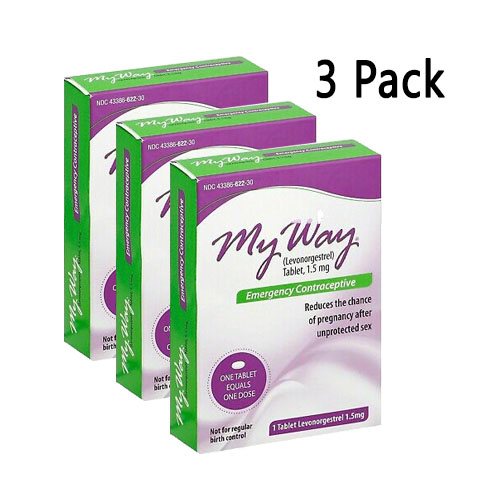 My Way Emergency Contraceptive 1 Tablet Compare to Plan B One Step – 3 Pack