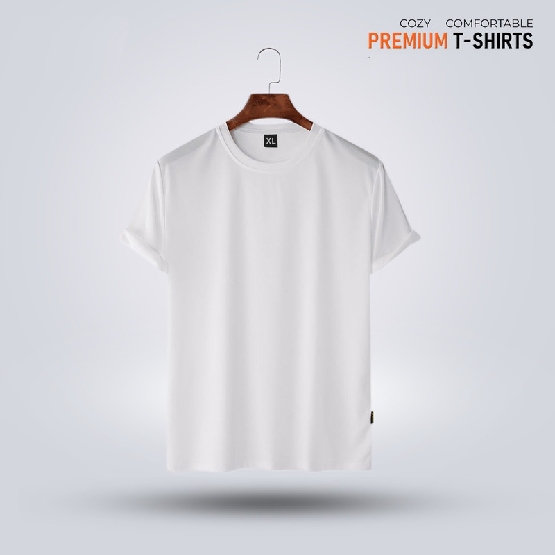 Mens Premium Solid T-Shirt- White