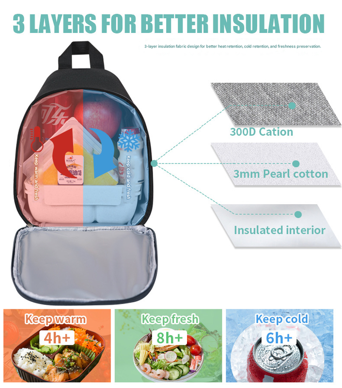 Khaki Portable Insulated Lunch Bag with Thick Aluminum Foil Lining – Oxford Fabric Thermal Food Carrier for Work, School, Travel & Outdoor Use