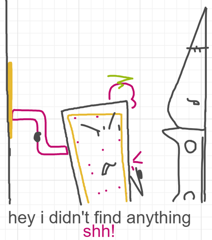A panel from A Murder On The, episode six of the Board Boards object show by Furretwalk/WalkingFurret.