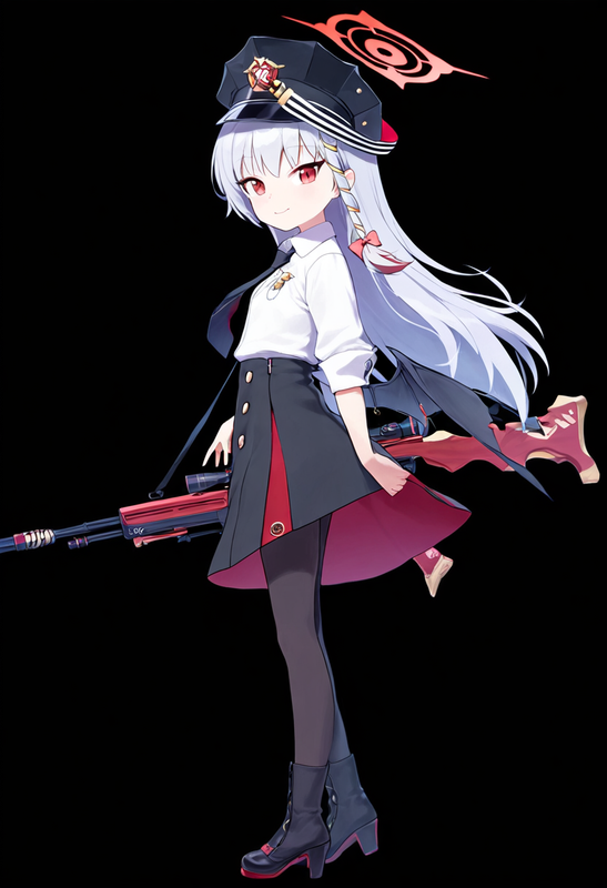 1 girl, healthyman, haruna (blue archive), aged down, {little child}, black back s-225104565