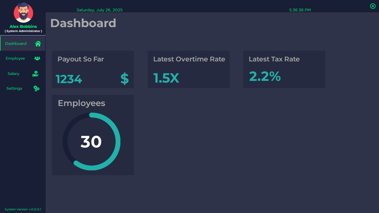 Payroll Management System Screenshot 1